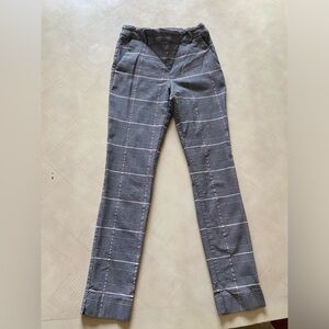 Plaid straight leg pants